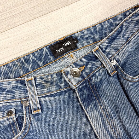 Frank and Oak Womens Cropped Blue Denim Jeans Size 27 - Picture 3 of 6